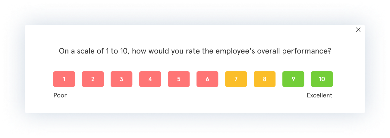 1 to 10 Rating Scale Surveys measure employee performance