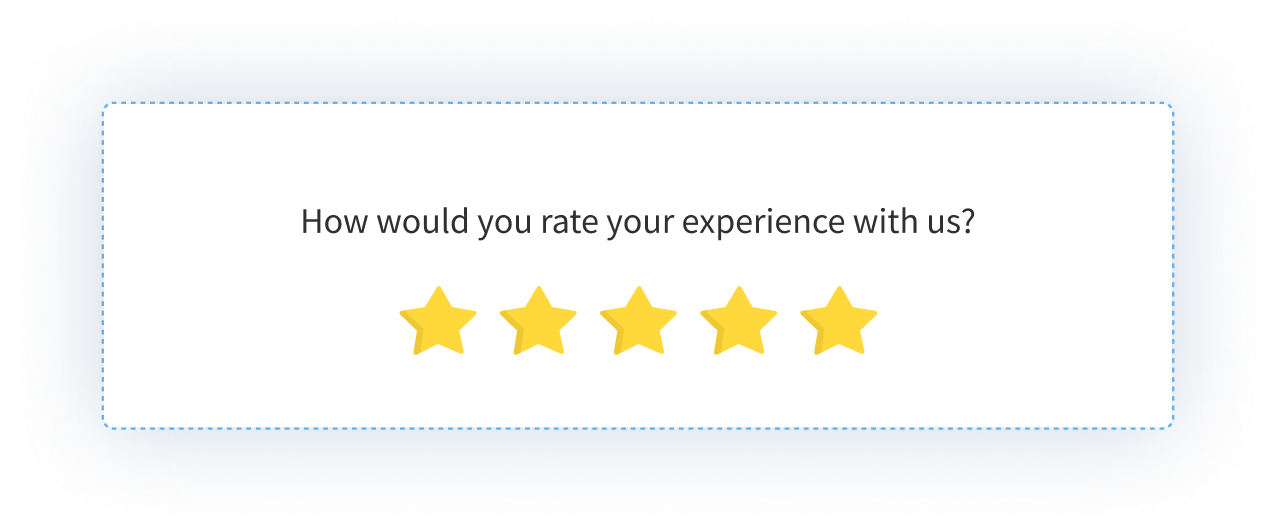 1 to 5 star rating scale