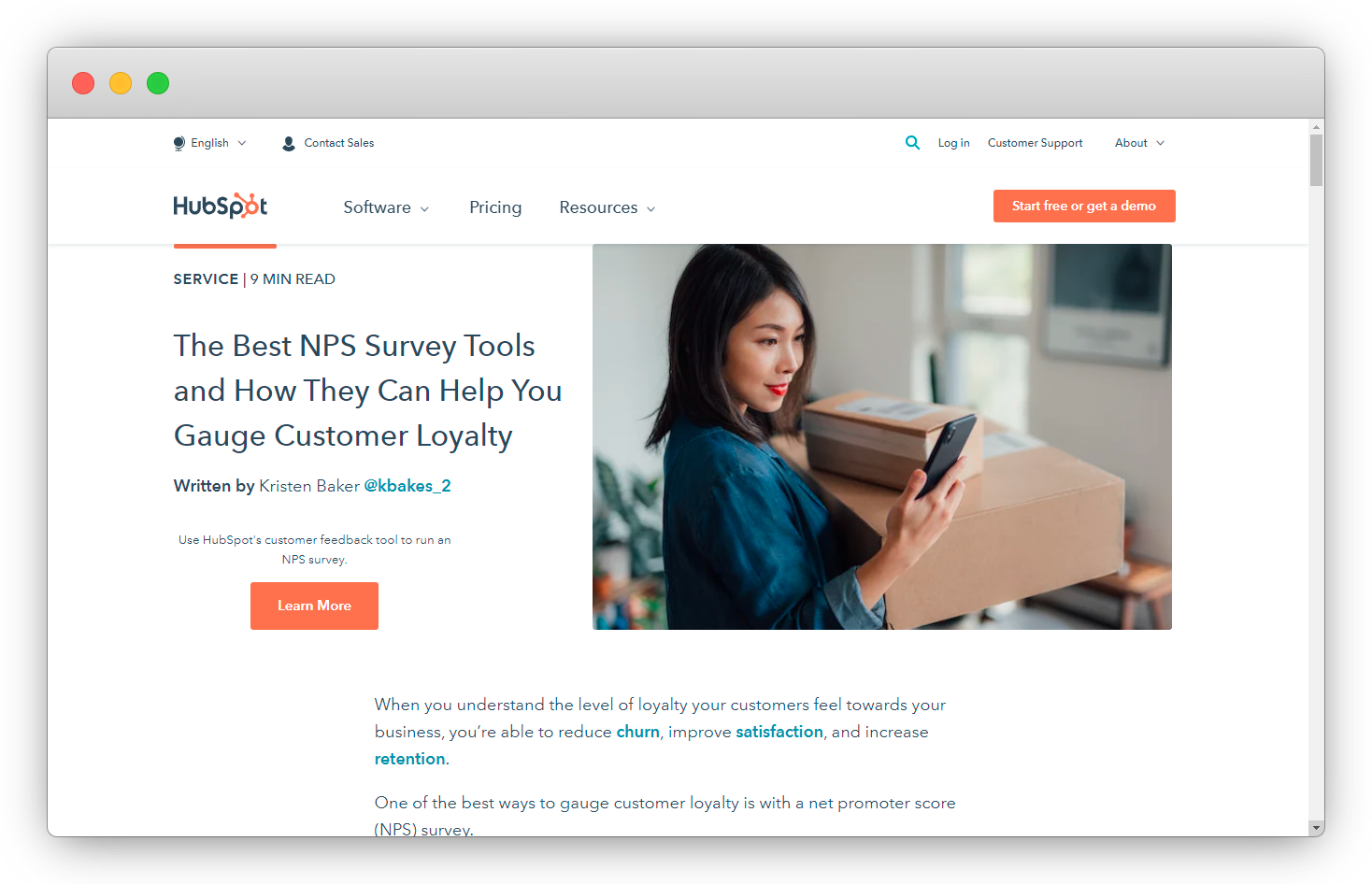 Hubspot NPS survey tool