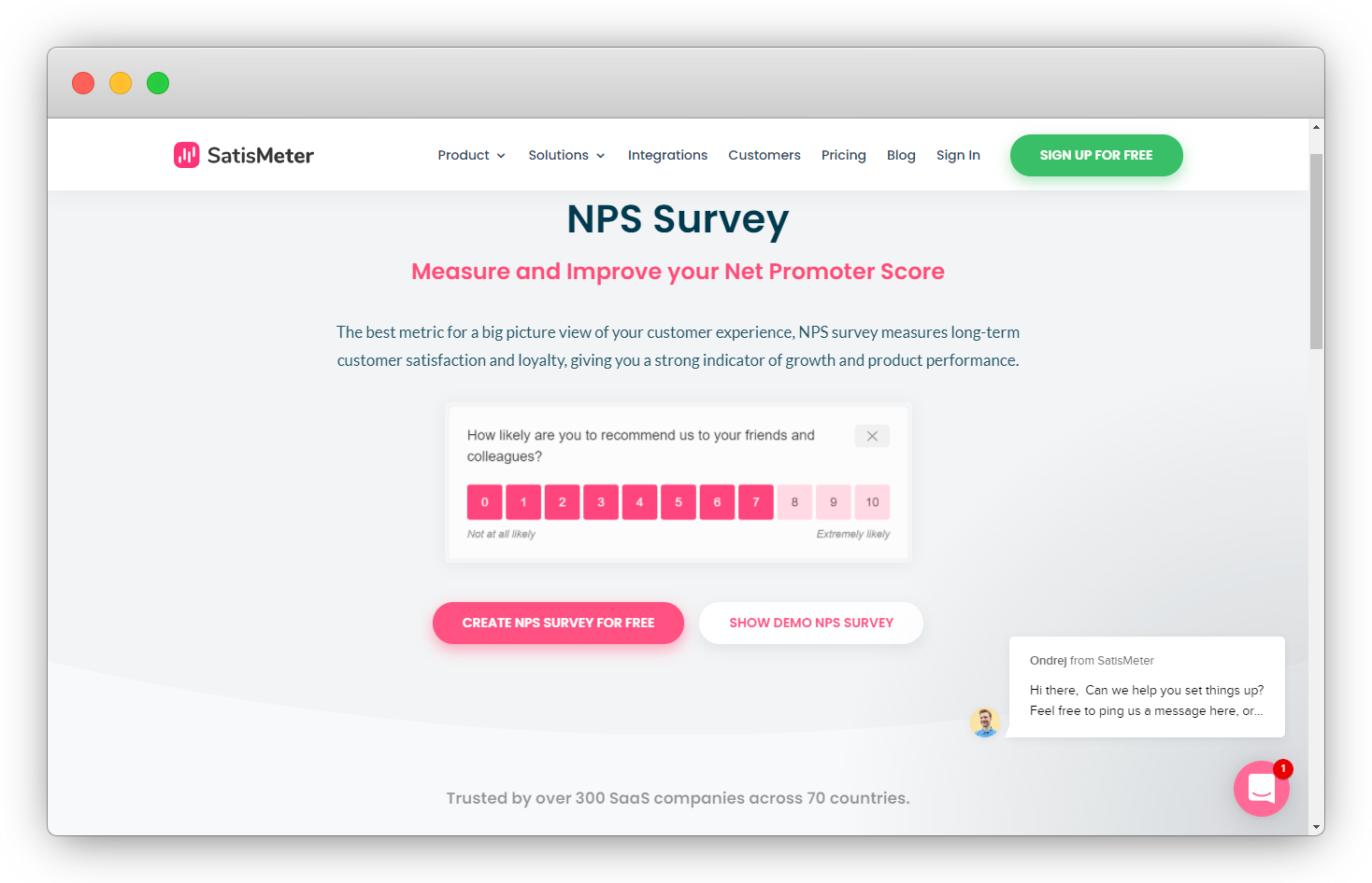 Satismeter NPS Survey tools