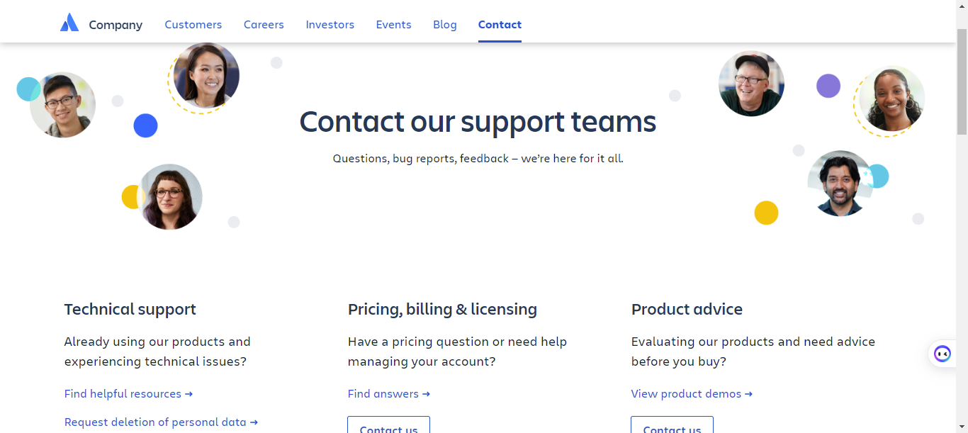 Atlassian-SaaS-Customer-Support-Page