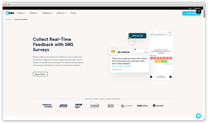Best SMS Survey Software - Zonka