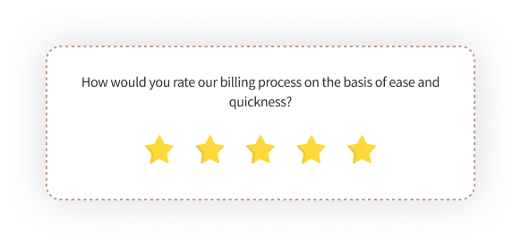 Billing feedback question in a retail survey