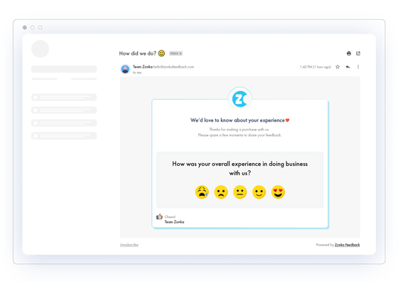 CSAT email survey for SaaS product feedback