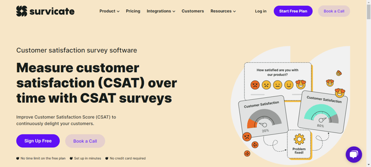 CSAT tool for HubSpot-survicate