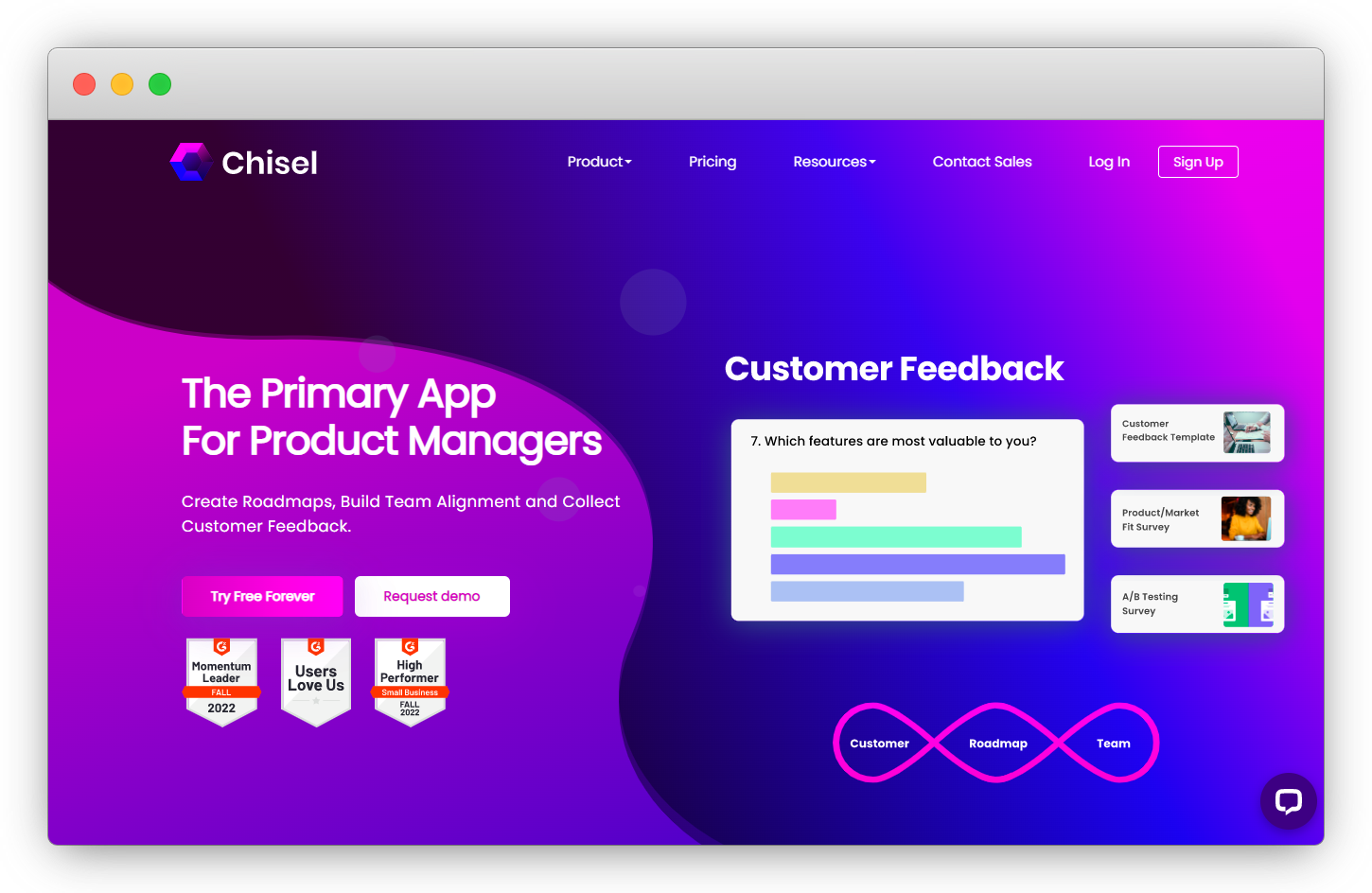 Chisel Product Feedback Software Tool