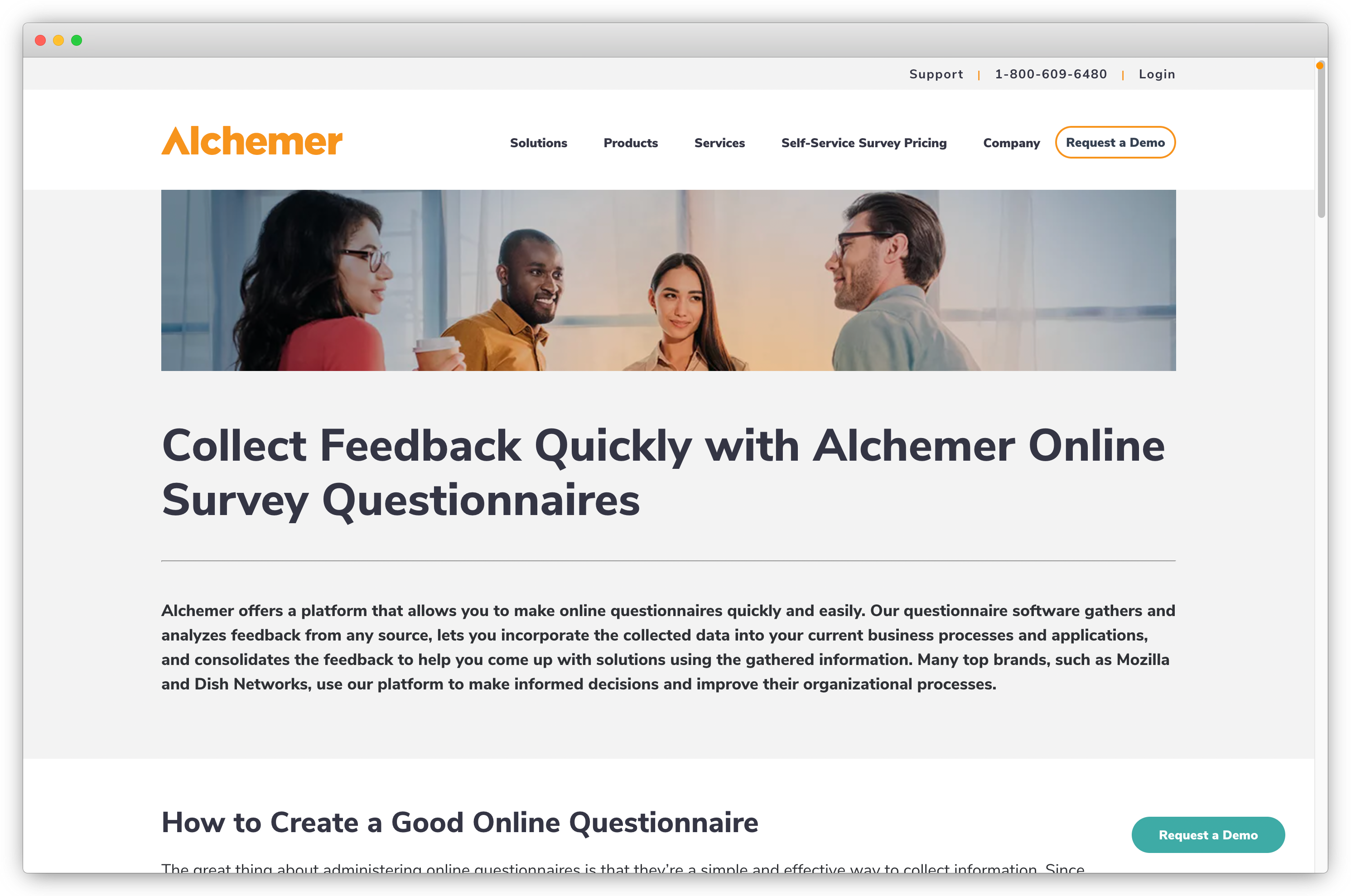Customer Feedback Tools - Alchemer Questionnaire