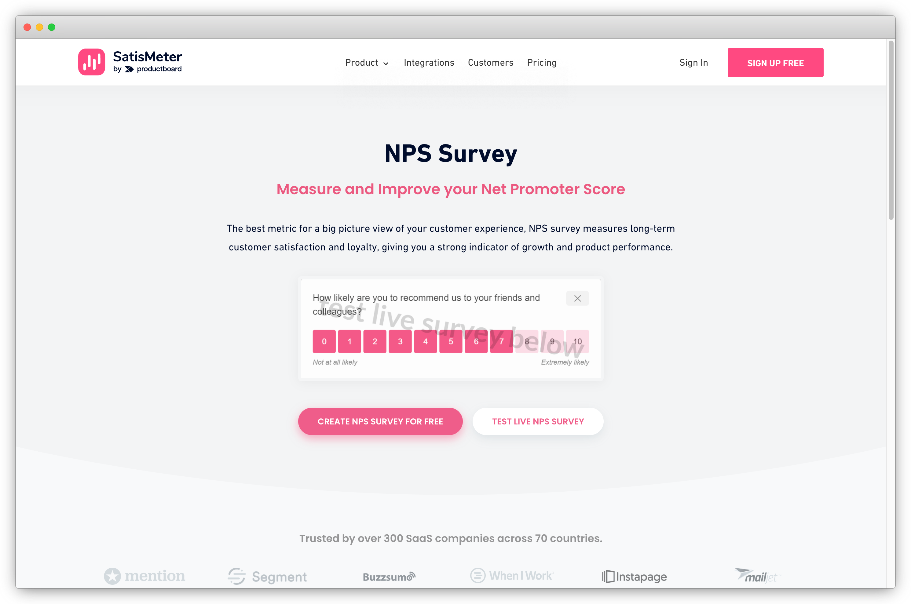 Salesforce NPS tool SatisMeter