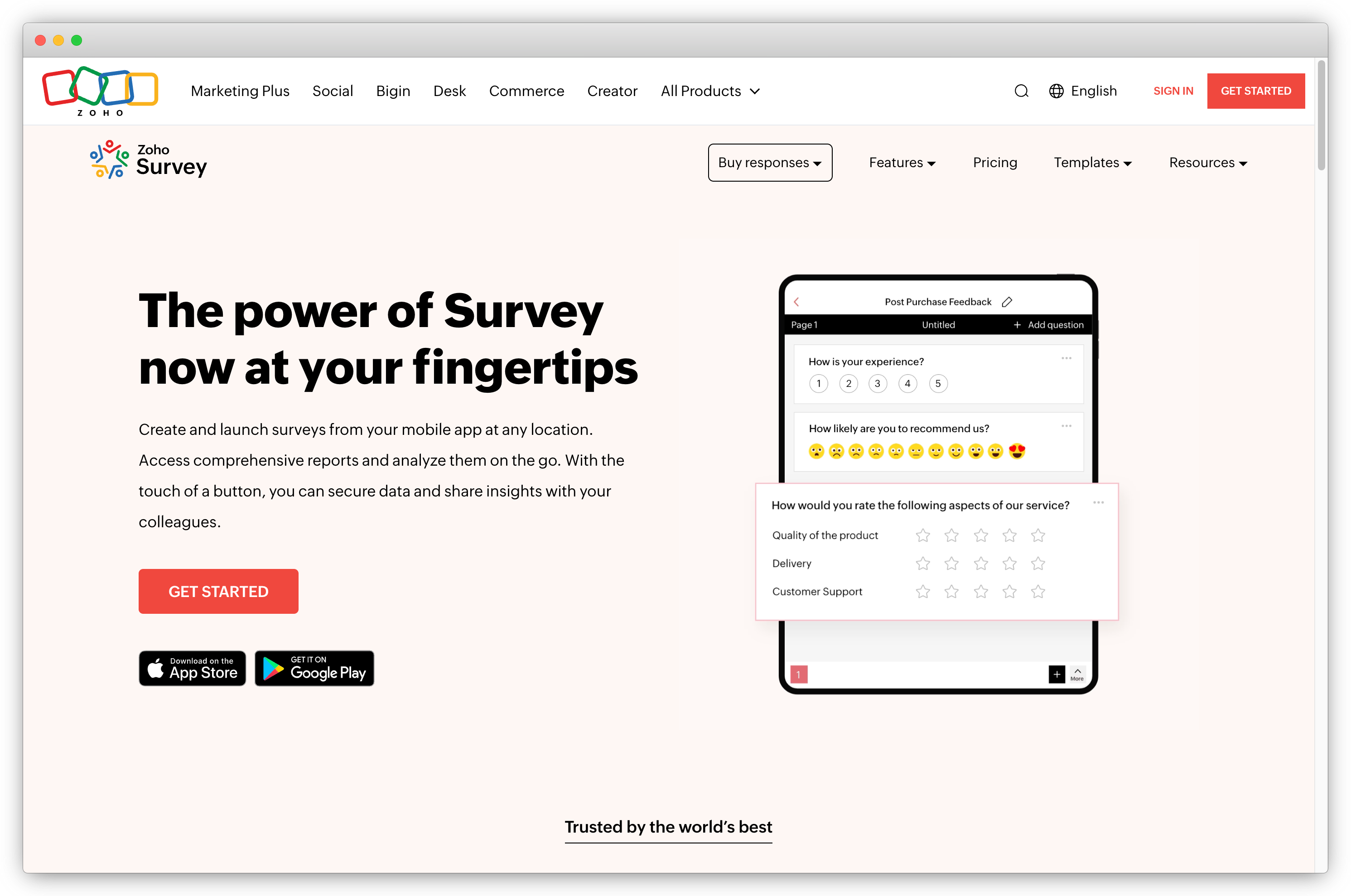 apps for surveys - Zoho Survey 