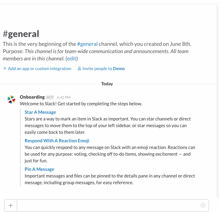 Customer Onboarding Examples Slack