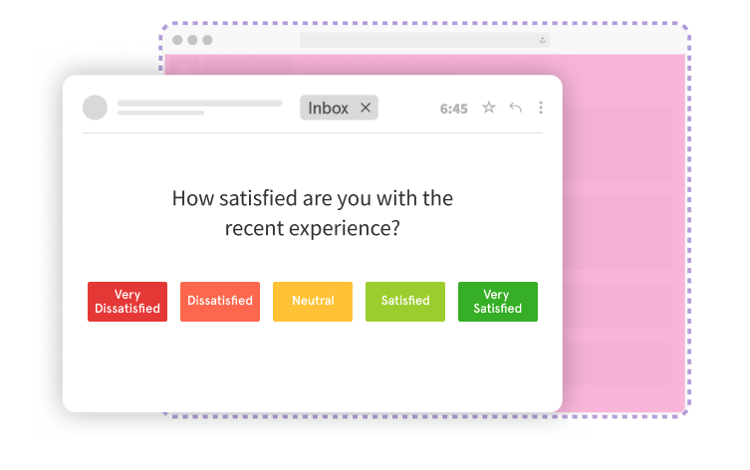 Embedded Email Survey CSAT Question