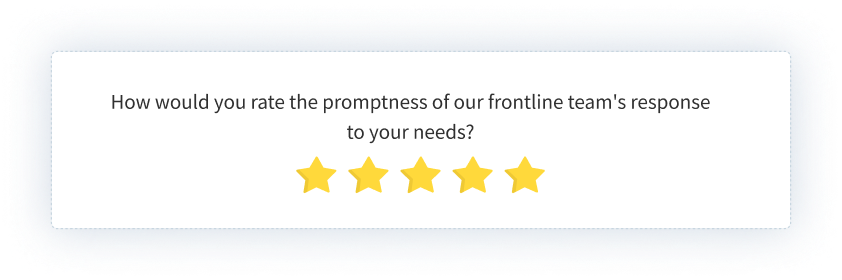 Frontline Customer Service Surveys Question on Promptness