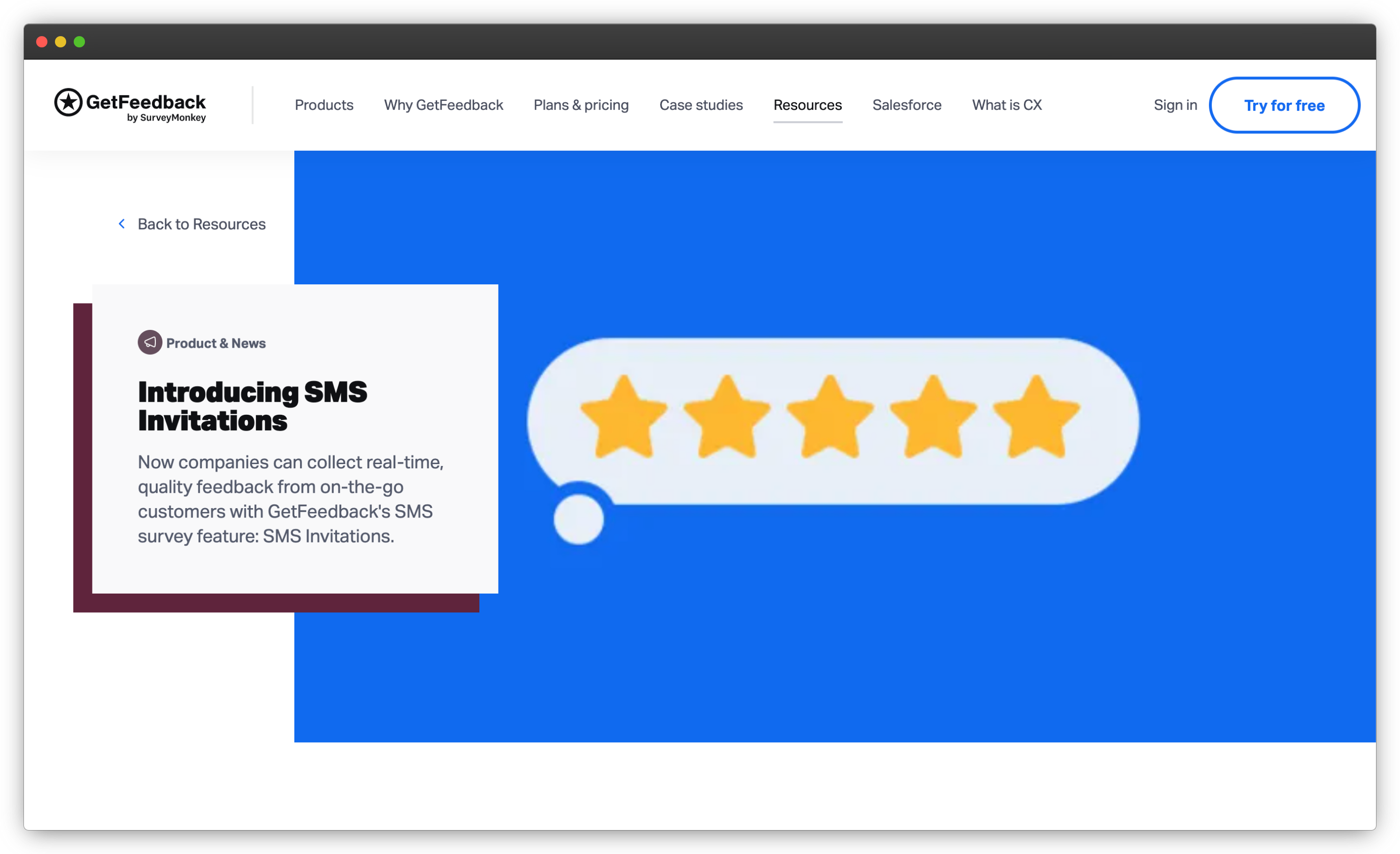 SMS survey software - GetFeedback 