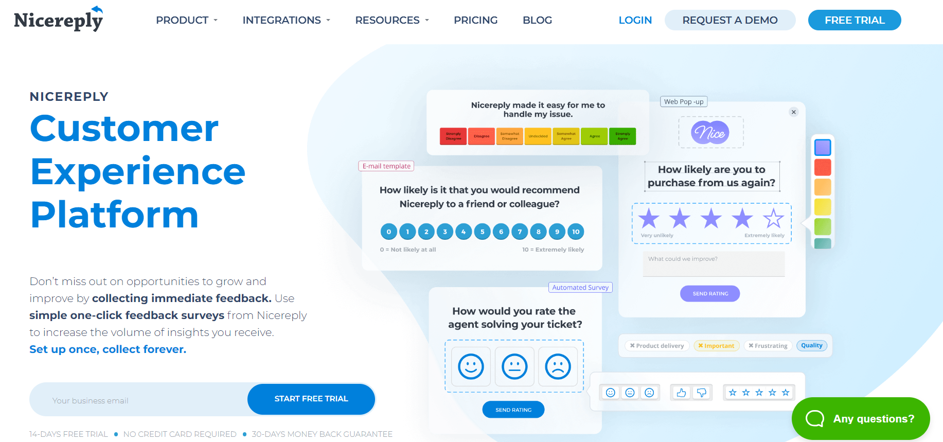 Helpdesk survey tool Nicereply