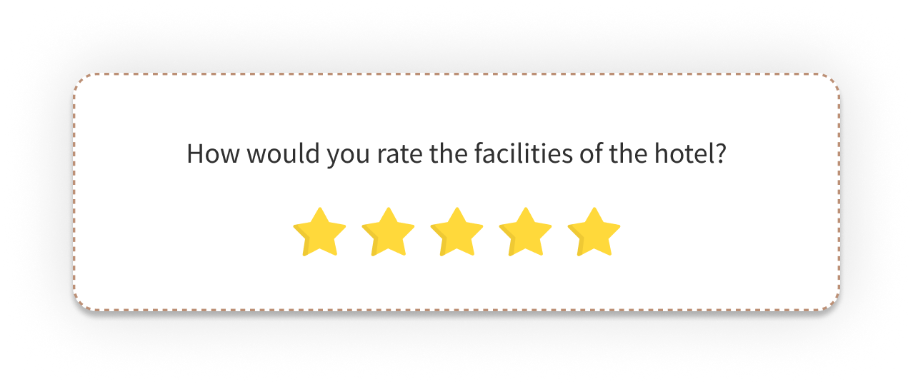 Hotel survey questions on Facilities Feedback