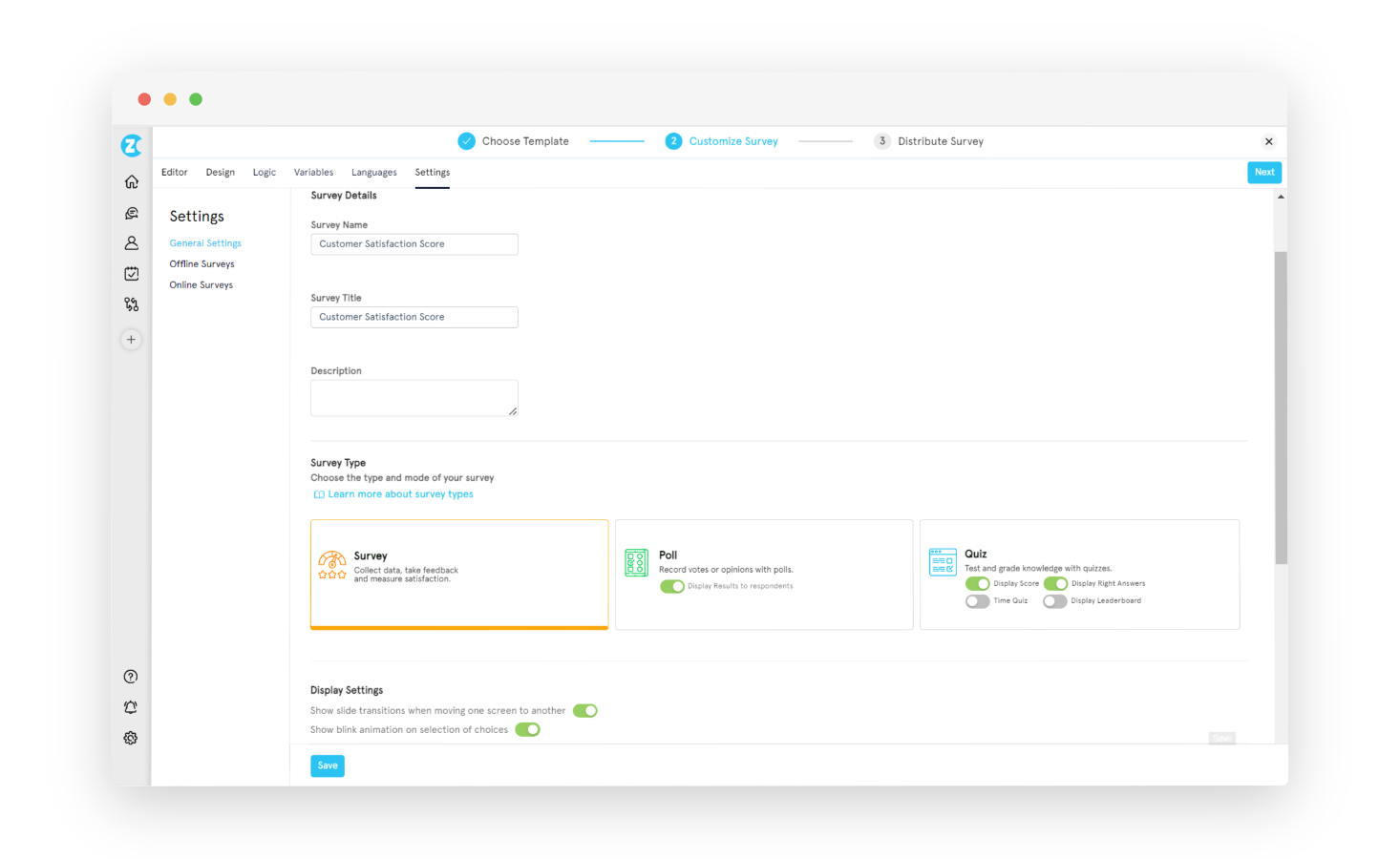 How to create a feedback form - Zonka Feedback Editor Settings