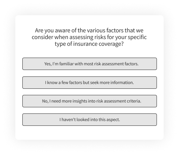 Insurance Survey Question for Risk Assessment Surveys