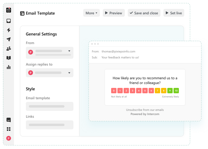 Intercom Tools Email Surveys