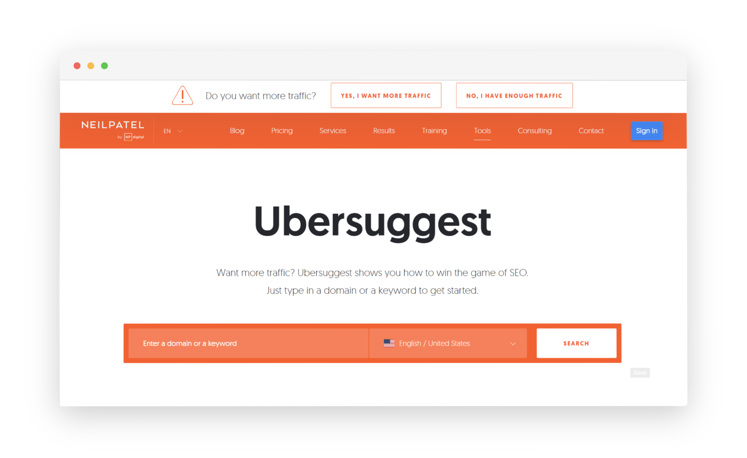 Market Research Tools - Ubersuggest