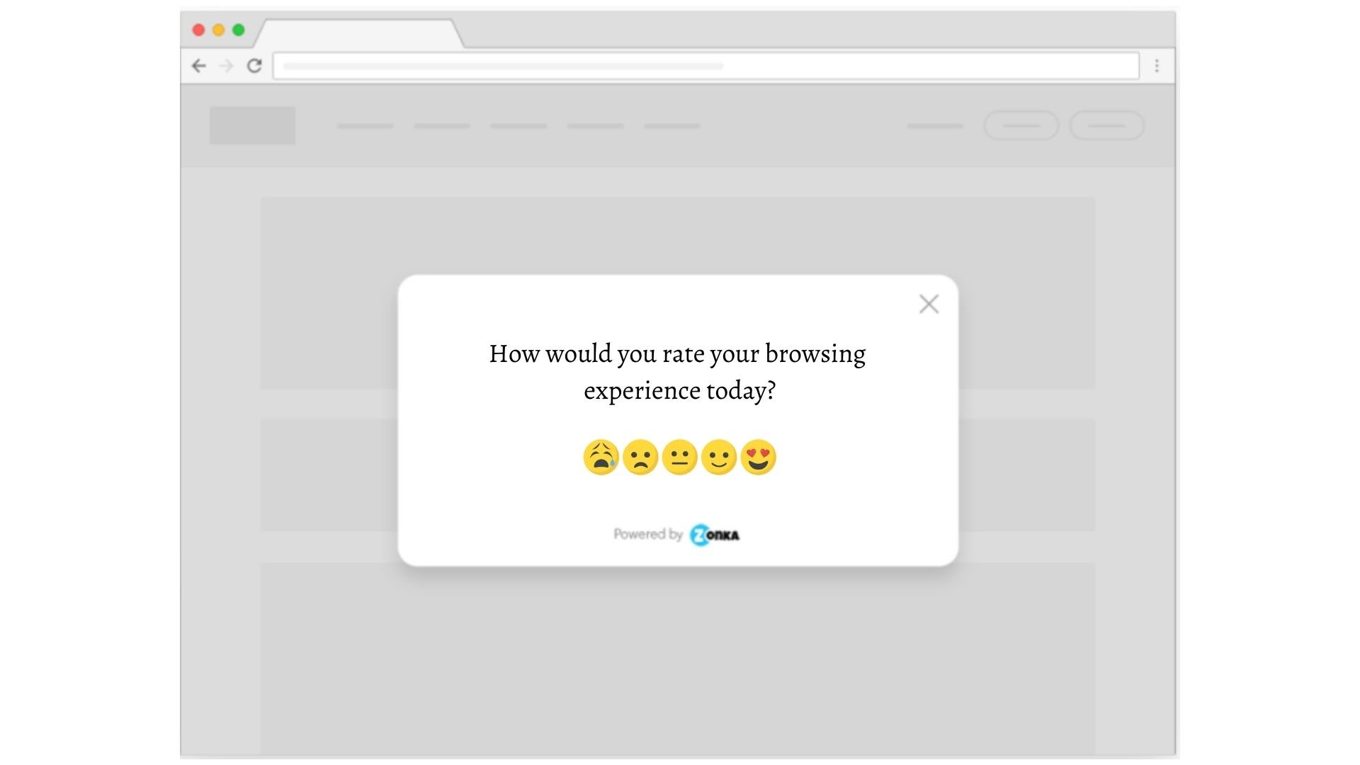 Microsurvey to collect quick pulse on browsing experience