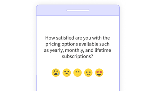 Mobile App Survey Question Pricing Feedback