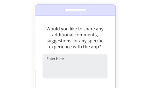 Mobile app survey question- Open-Ended Question