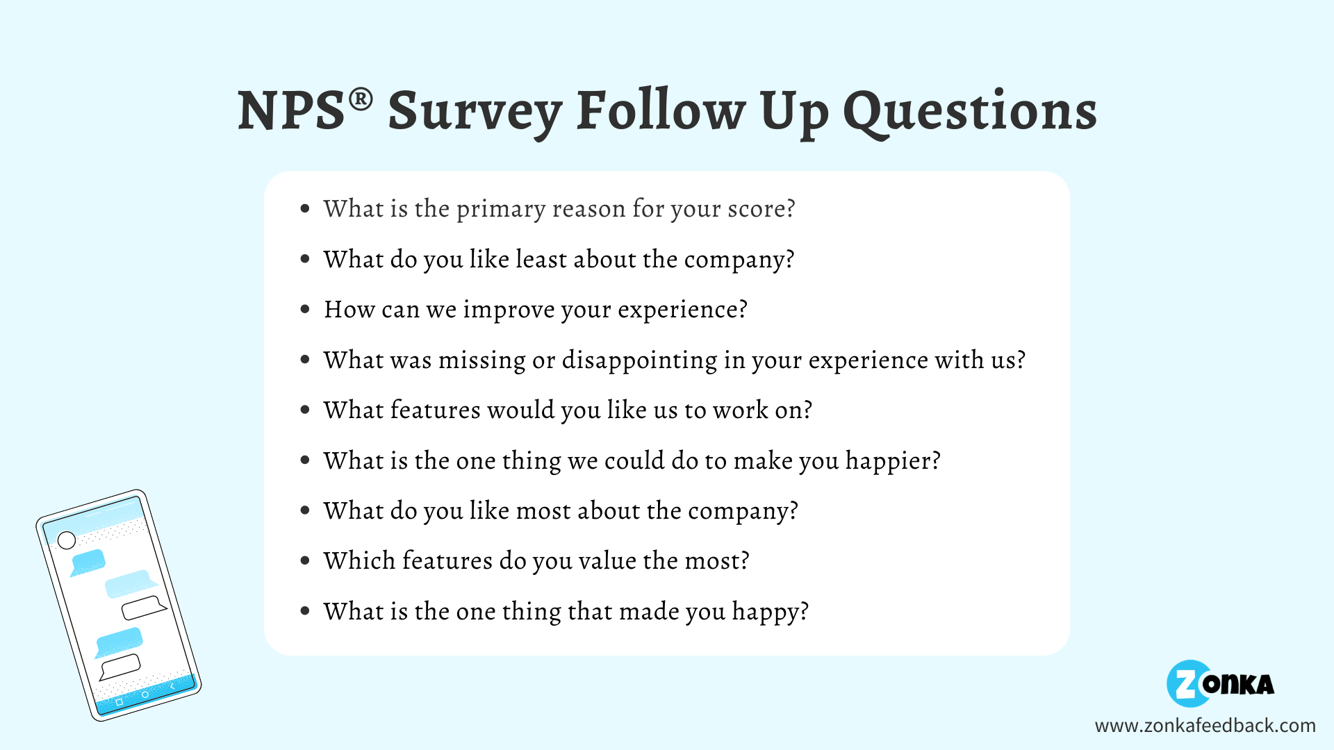 NPS Survey Follow Up Questions