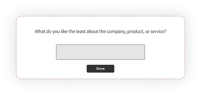 NPS survey question on What do you like the least about the company, product, or service_