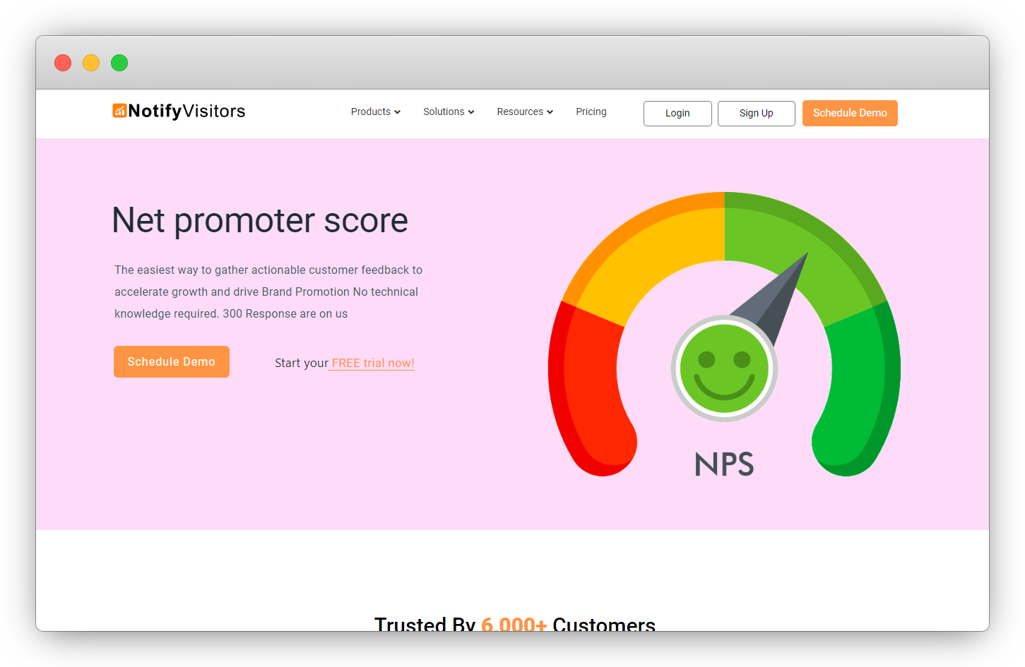 NotifyVisitors NPS Survey Tool