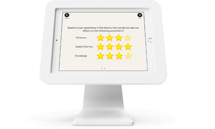 Offline kiosk survey in a customer feedback tool