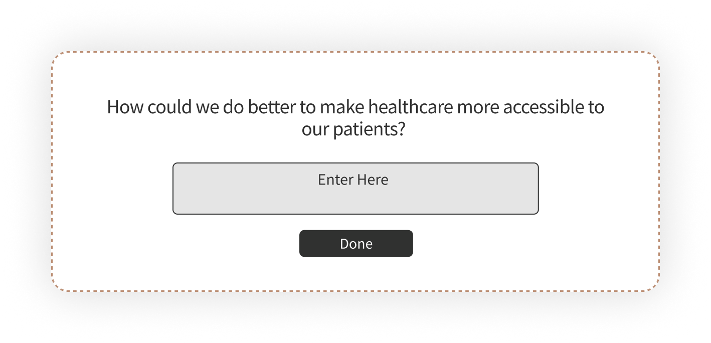 Open-ended question for Healthcare