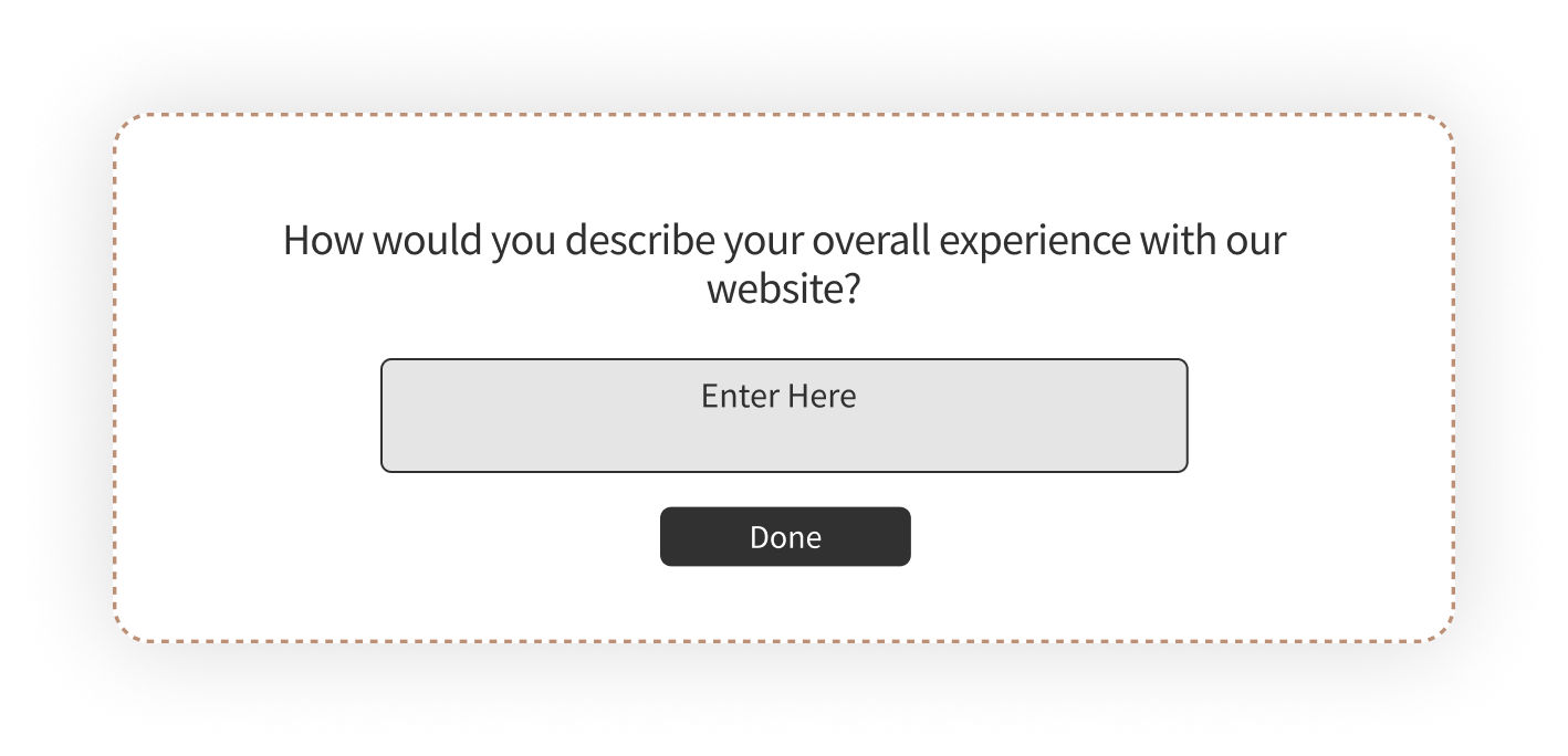 Open-ended question for website feedback