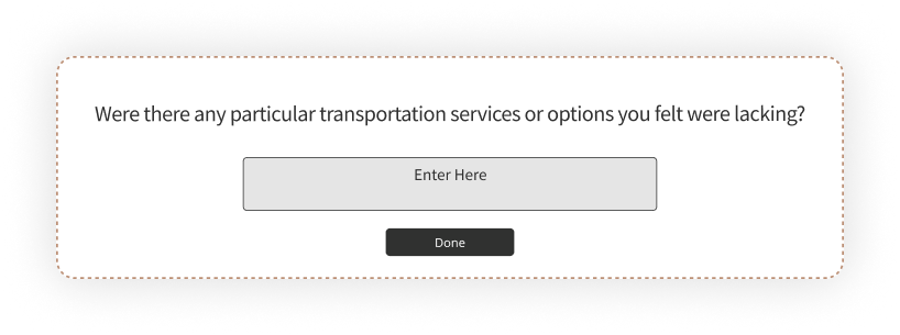Passenger satisfaction survey question on transportation