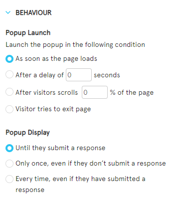 Popup Surveys Zonka Feedback Behavior Customizations
