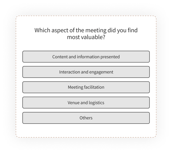 Post meeting survey - MCQ question