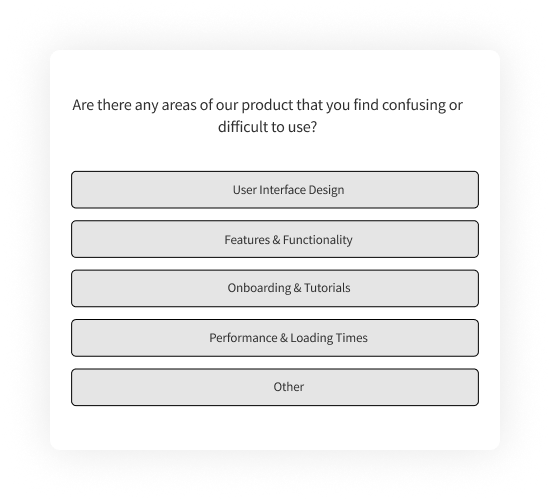 Product Survey Question Examples on Post Release Optimization