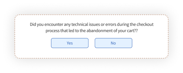 Product Survey Questions Example on Abandoned Cart