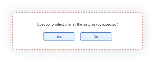 Product Survey Questions with Yes No Answer Options