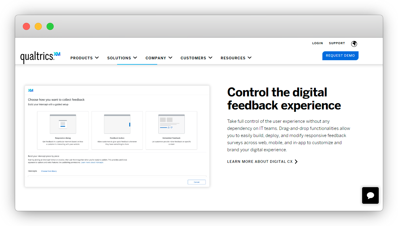 Free Feedback Widget for Website Qualtrics