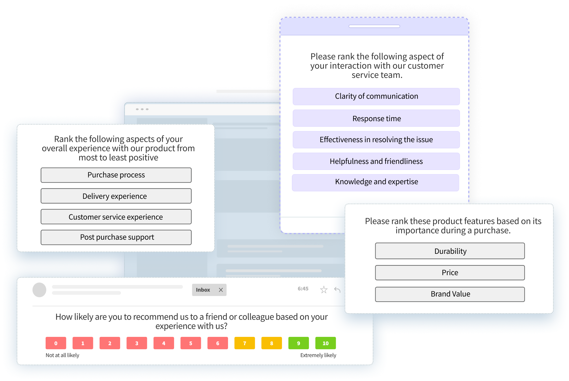 Ranking surveys