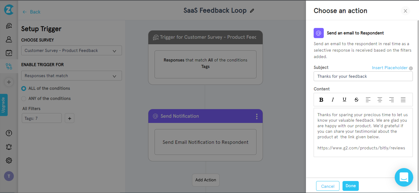 assigning actions to tasks in positive feedback loop