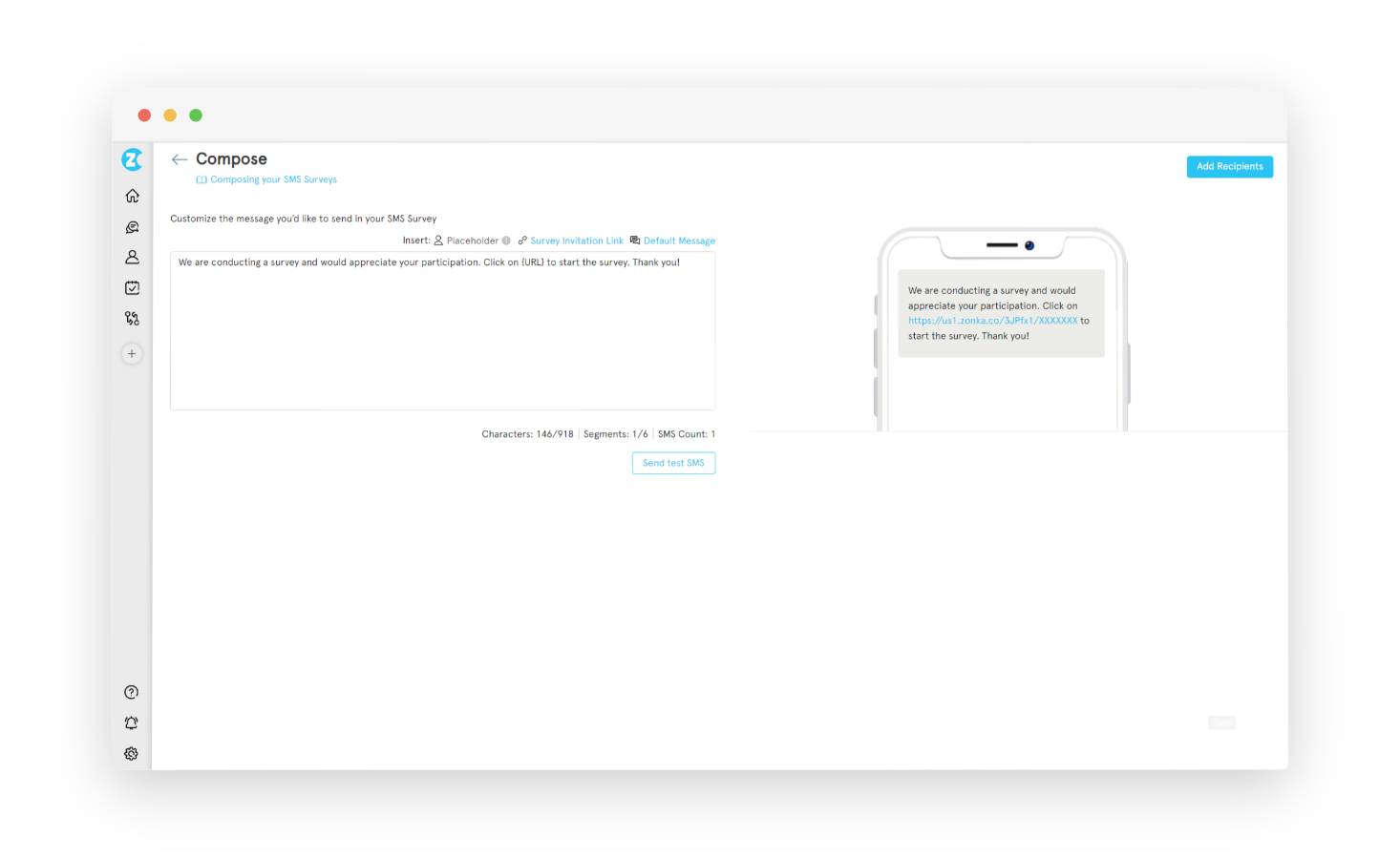 Salesforce Surveys - Zonka Feedback SMS Survey Distribution