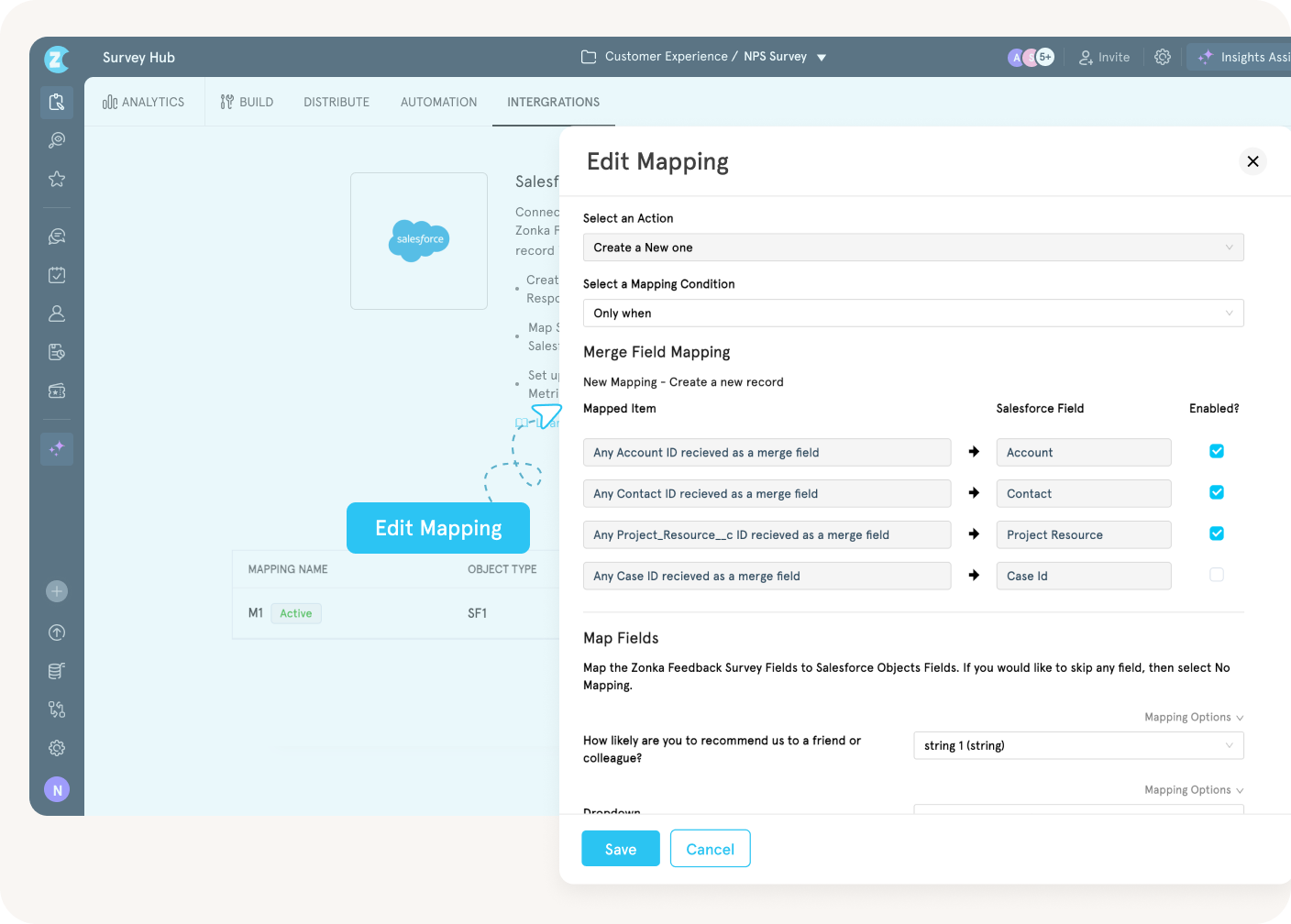 Salesforce merge field mapping