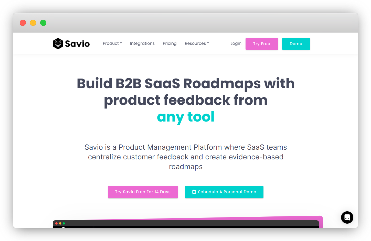 Savio- in-app feedback tools