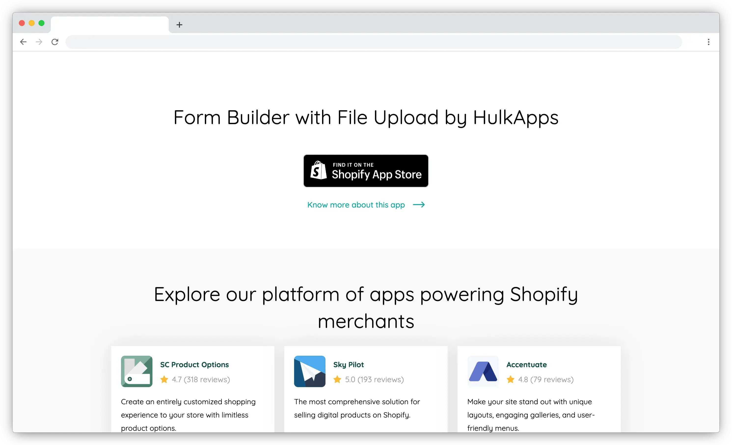 Shopify survey app Hulk forms