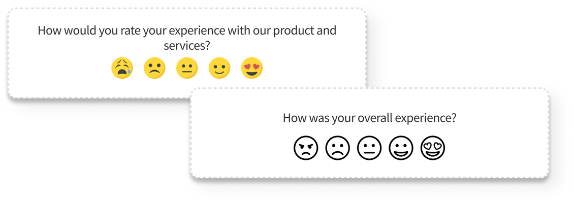 Smiley Survey - CSAT Question in Outline & Emoji