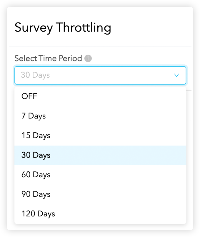 Survey-throttling to correctly time product feedback surveys