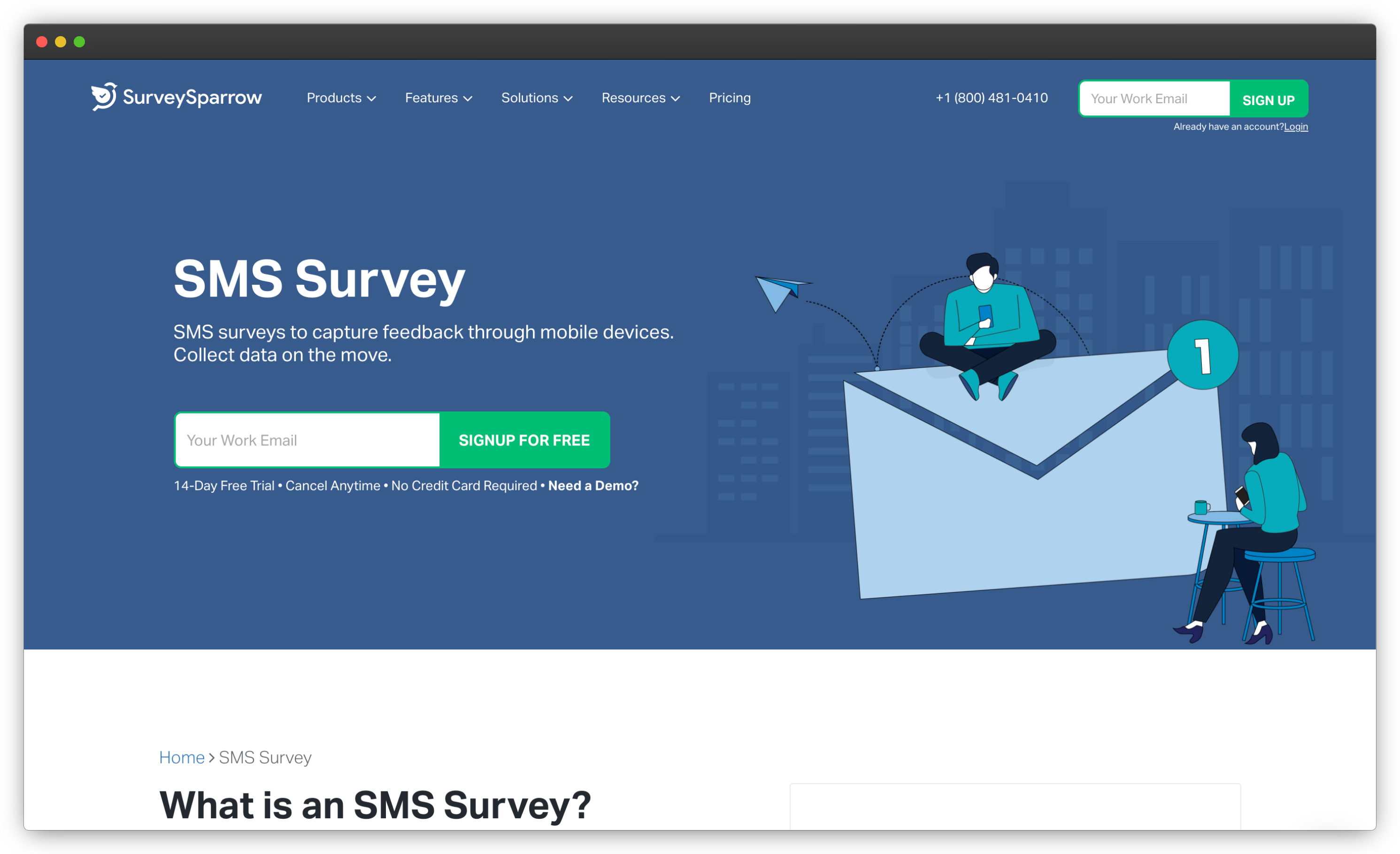 SMS survey tools SurveySparrow 