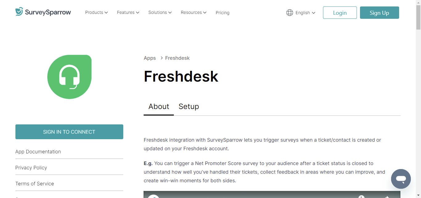 SurveySparrow suvey tool for Freshdesk