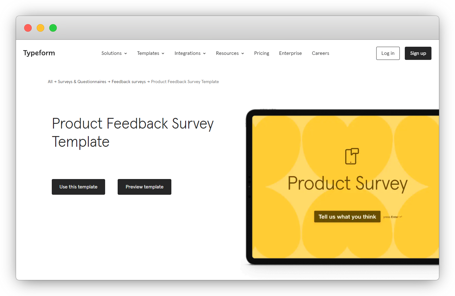 Typeform Product Feedback Software Tool